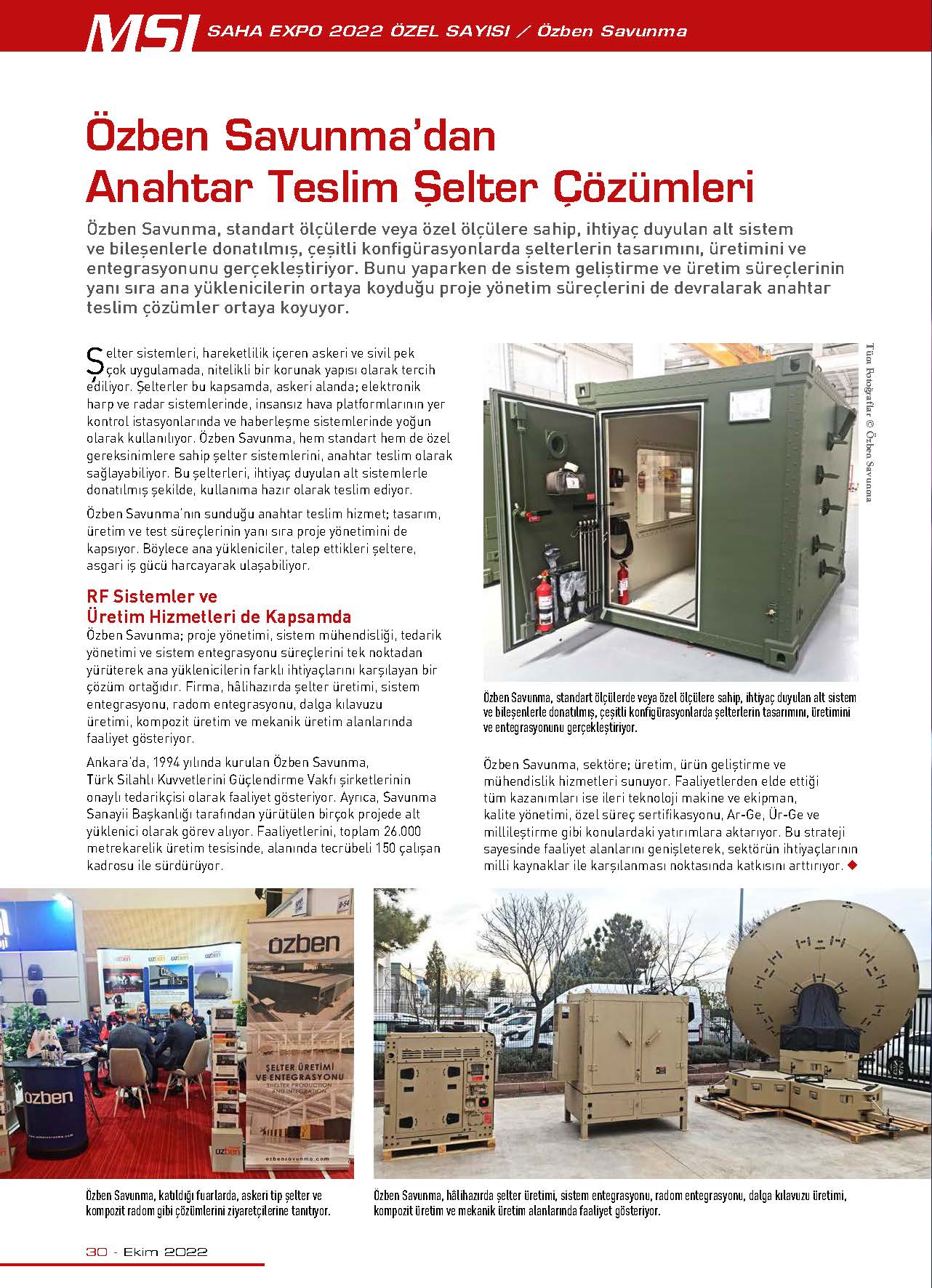 MSI SAHA EXPO 2022 ÖZEL SAYISI 